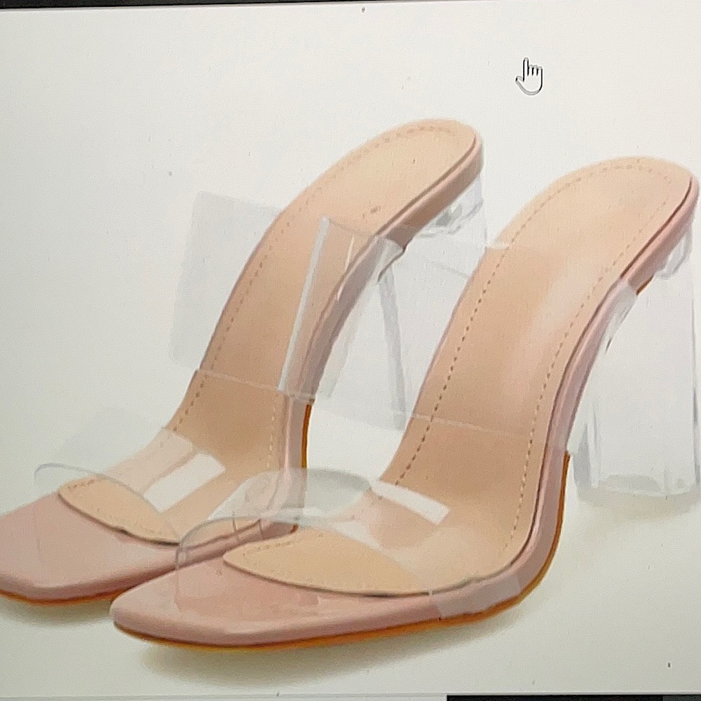 Clear Open Toe Block Heel